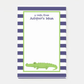 Rugby Stripes Alligator Postit Notepad Post-it Klebezettel (Vorderseite)