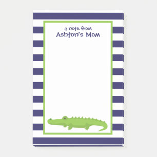 Rugby Stripes Alligator Postit Notepad Post-it Klebezettel