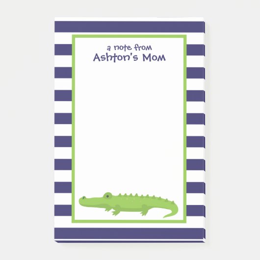 Rugby Stripes Alligator Postit Notepad Post-it Klebezettel (Vorderseite)