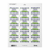 Rugby Stripes Alligator-Rücksendeadressen-Aufklebe Adressaufkleber (Vorne)