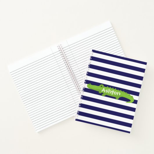Rugby Stripes Alligator Spiral Notebook Notizblock (Innenseite)