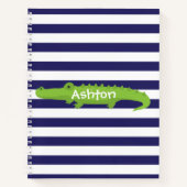 Rugby Stripes Alligator Spiral Notebook Notizblock (Vorderseite)