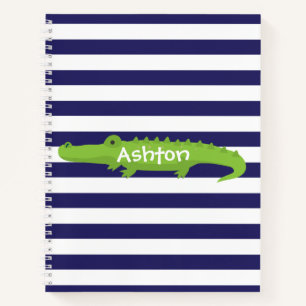 Rugby Stripes Alligator Spiral Notebook Notizblock