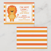 Rugby Stripes Lion Valentinins Klassenzimmer Mitteilungskarte (Vorne/Hinten)