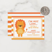 Rugby Stripes Lion Valentinins Klassenzimmer Mitteilungskarte (Vorderseite/Rückseite Beispiel)