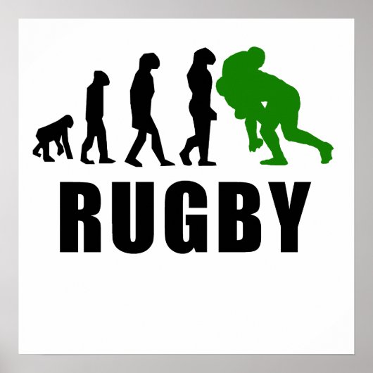 Rugby Tackle Evolution (grün) Poster (Vorne)