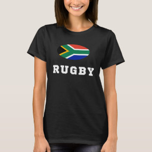 Rugby-Text mit Südafrika-Flagge T-Shirt