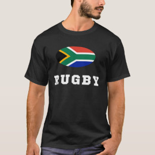 Rugby Text mit südafrikanischer Flagge T-Shirt