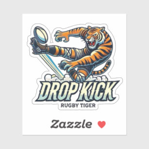 Rugby Tiger Drop Kick Aufkleber