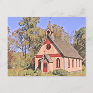 Rugby TN Christ Church Aquarellmalerei Postkarte