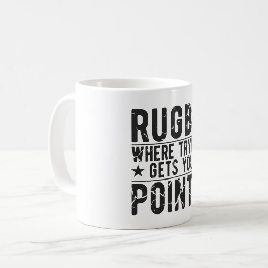 Rugby Trick Gets You Points - Funny Rugby Geschenk Kaffeetasse (Vorderseite Links)