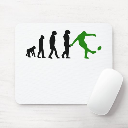 Rugby-Tritt-Evolution (Grün) Mousepad (Mit Mouse)