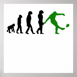 Rugby-Tritt-Evolution (Grün) Poster