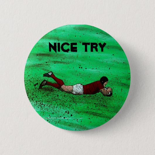 Rugby try Abzeichen Button (Vorderseite)