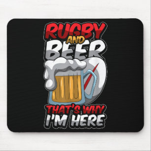 Rugby und Beer das macht mich zum Funny Rugger Quo Mousepad