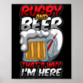 Rugby und Beer das macht mich zum Funny Rugger Quo Poster (Vorne)