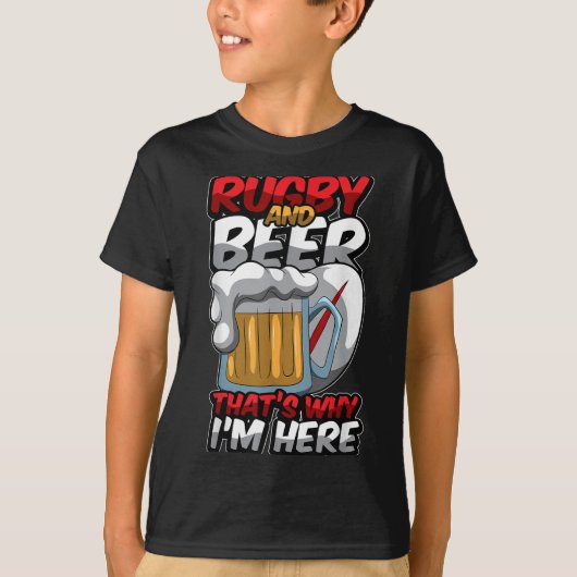 Rugby und Beer das macht mich zum Funny Rugger Quo T-Shirt (Vorderseite)