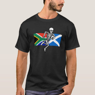Rugby Unterstützer SA & Schottland Flaggen & Knoch T-Shirt