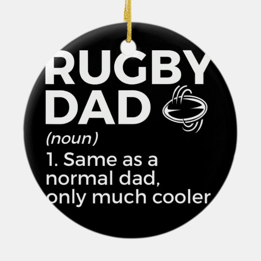 Rugby Vater Definition Keramik Ornament (Hinten)