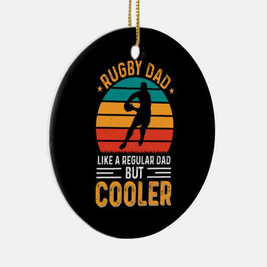 Rugby Vater Keramik Ornament (Rechts)