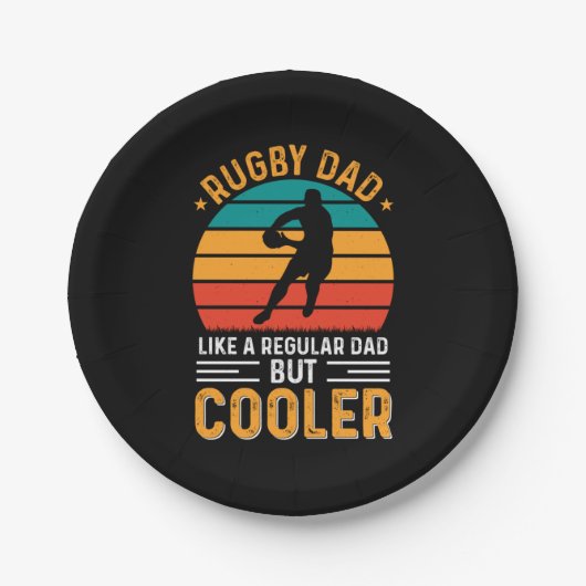 Rugby Vater Pappteller (Vorderseite)