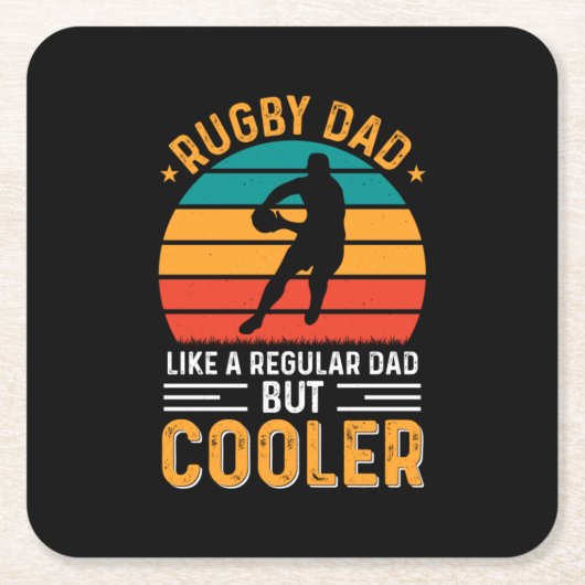 Rugby Vater Rechteckiger Pappuntersetzer (Vorderseite)