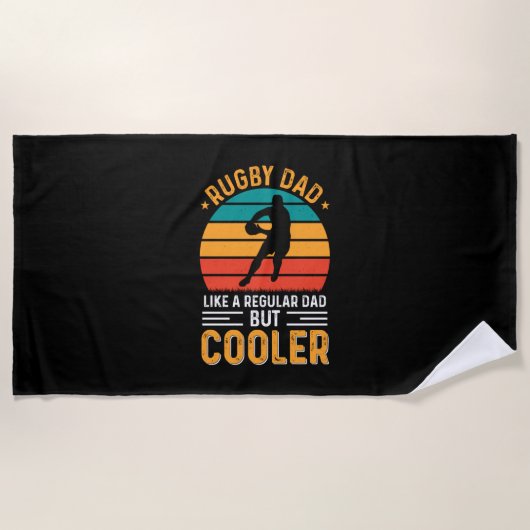 Rugby Vater Strandtuch (Vorderseite)