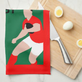 Rugby Wales Fan Art Geschirrtuch (Viertel Falte)