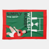 Rugby Wales Fan Art Geschirrtuch (Horizontal)