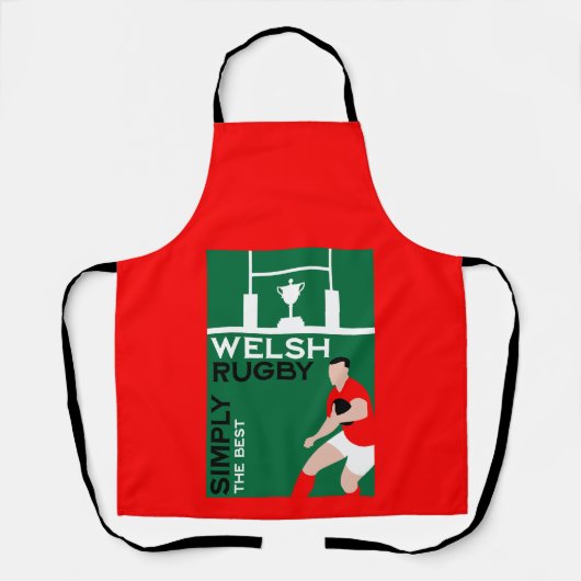 Rugby Wales Fan Art Schürze (Vorderseite)