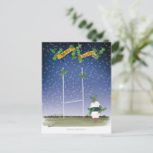 Rugby-Weihnachten Feiertagspostkarte (Stehend Vorderseite)