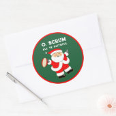 Rugby Weihnachtsgeschenk Runder Aufkleber (Umschlag)