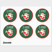 Rugby Weihnachtsgeschenk Runder Aufkleber (Blatt)