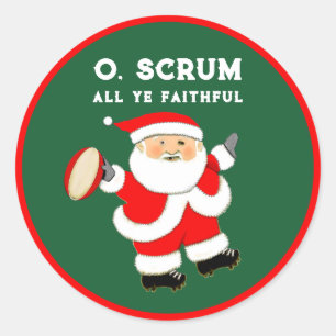 Rugby Weihnachtsgeschenk Runder Aufkleber