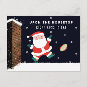 Rugby-Weihnachtsgrüße Feiertagspostkarte