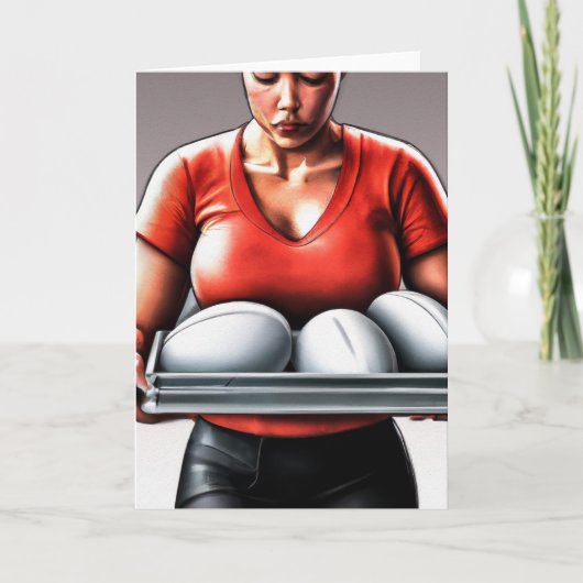 Rugby wird Grußkarte serviert Feiertagskarte (Vorderseite)