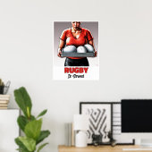 Rugby wird serviert - Rugby-Malerei Poster (Heimbüro)