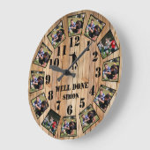Rugby Wooden Effect Personalise Große Wanduhr (Winkel)