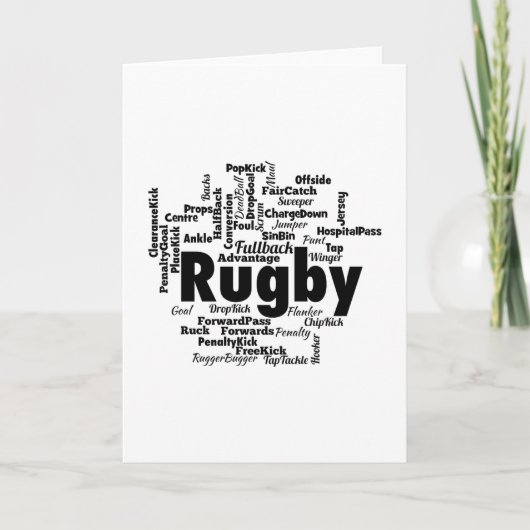 Rugby Word Cloud Karte (Vorderseite)