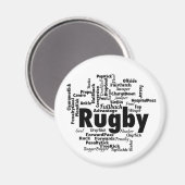 Rugby Word Cloud Magnet (Vorderseite/Rückseite)