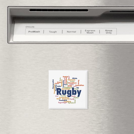 Rugby Word Cloud Magnet (In Situ (Geschirrspüler))