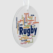 Rugby Word Cloud Ornament (Vorderseite)