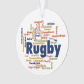 Rugby Word Cloud Ornament (Vorderseite)
