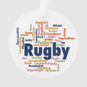 Rugby Word Cloud Ornament (Vorderseite)