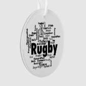 Rugby Word Cloud Ornament (Vorderseite)