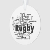 Rugby Word Cloud Ornament (Vorderseite)