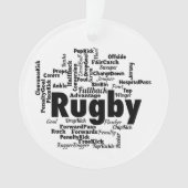 Rugby Word Cloud Ornament (Vorderseite)