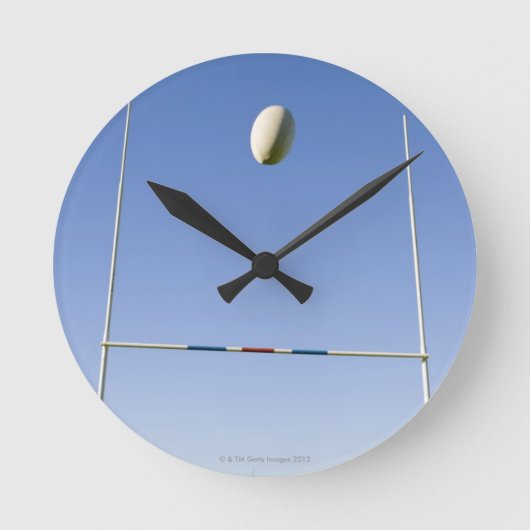 Rugby-Ziel Runde Wanduhr (Vorderseite)