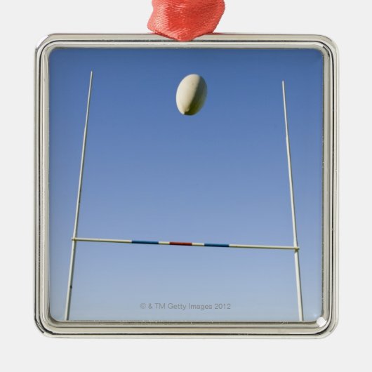 Rugby-Ziel Silbernes Ornament (Vorne)
