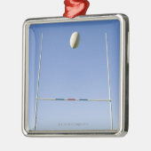 Rugby-Ziel Silbernes Ornament (Links)